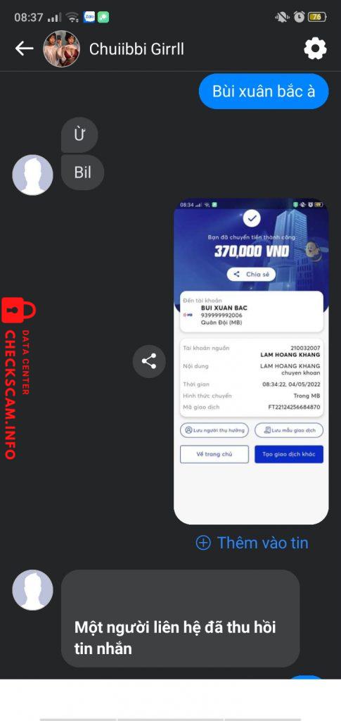 Preuves contre Bùi Xuân Bắc