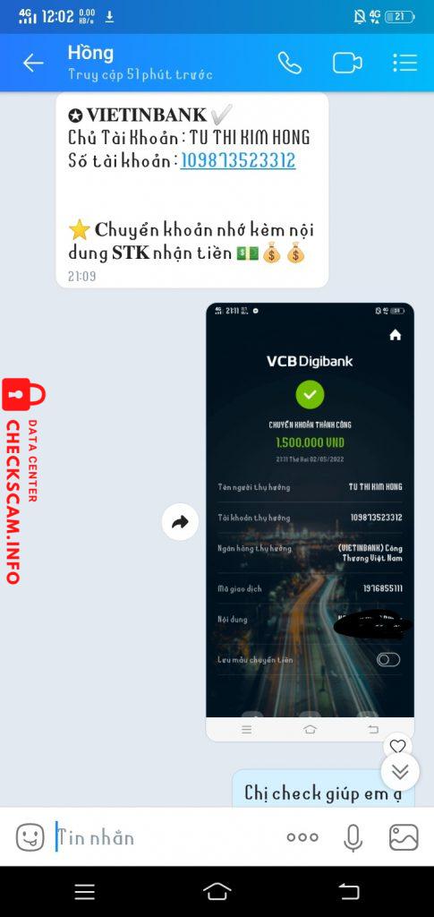 Preuves contre Tu Thi Kim Hong