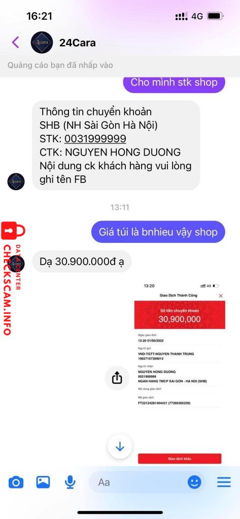 Preuves contre NGUYEN HONG DUONG