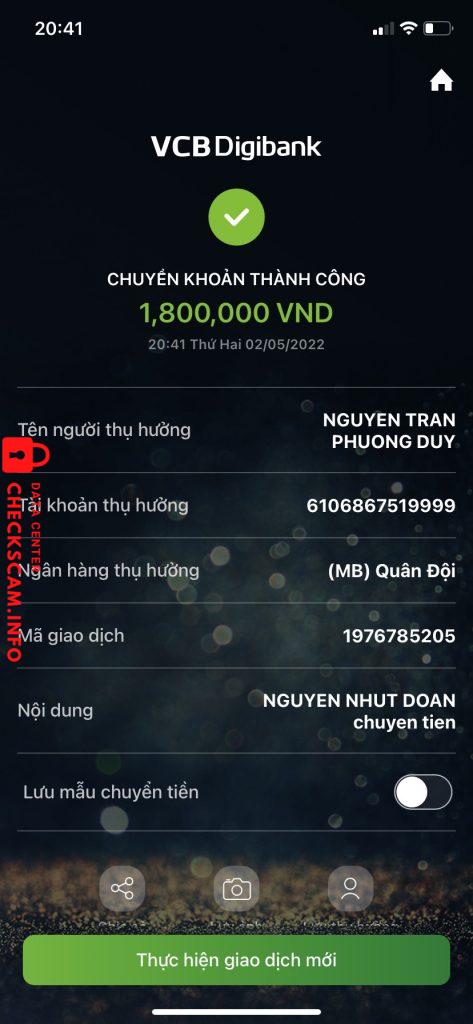Preuves contre Nguyễn Trần Phương Duy