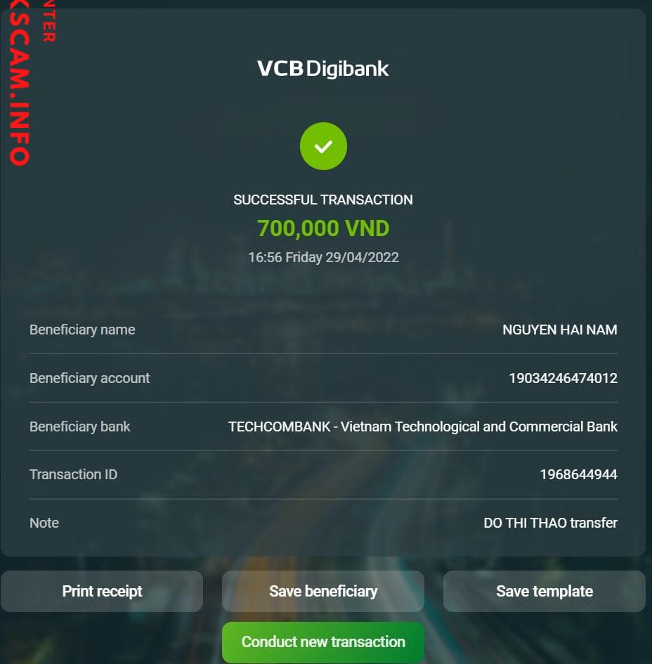 Preuves contre Nguyễn Hải Nam