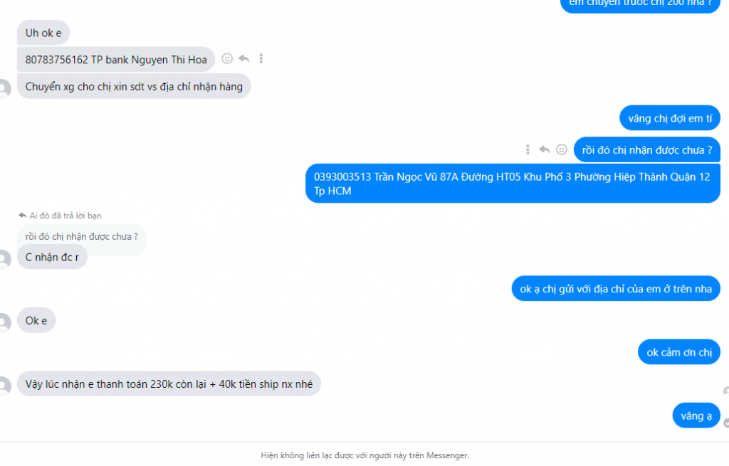 Preuves contre Nguyen Thi Hoa