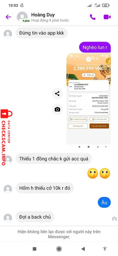 Preuves contre Lường Hoàng Duy