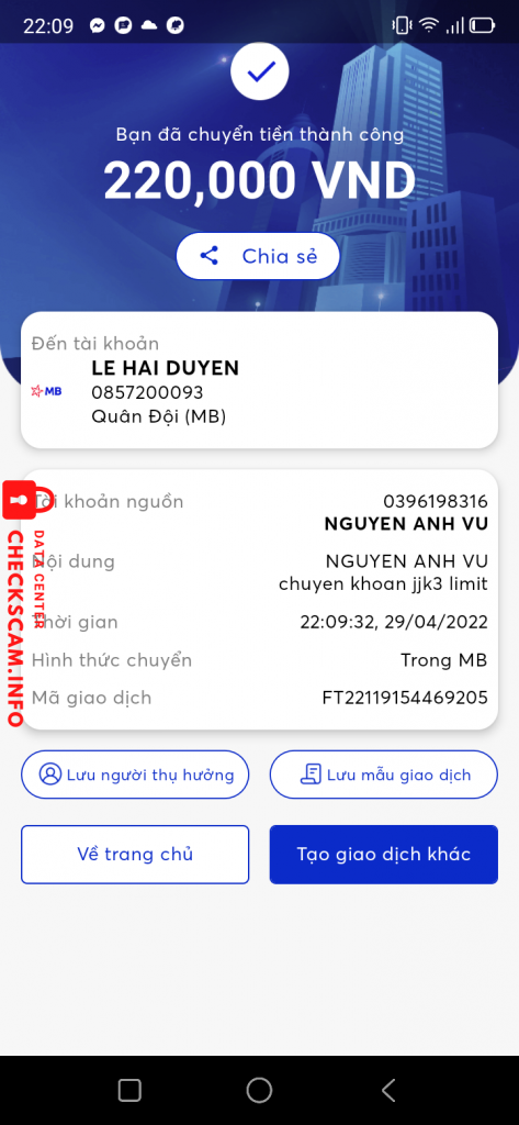 Preuves contre LE HAI DUYEN