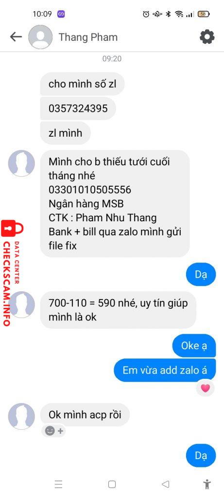 Bằng chứng chống lại Pham Nhu Thang