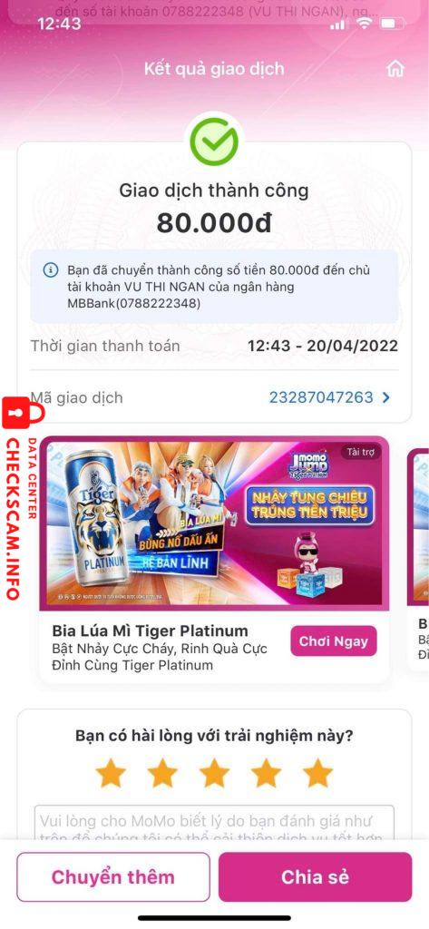 Bằng chứng chống lại Vũ Thị Ngân