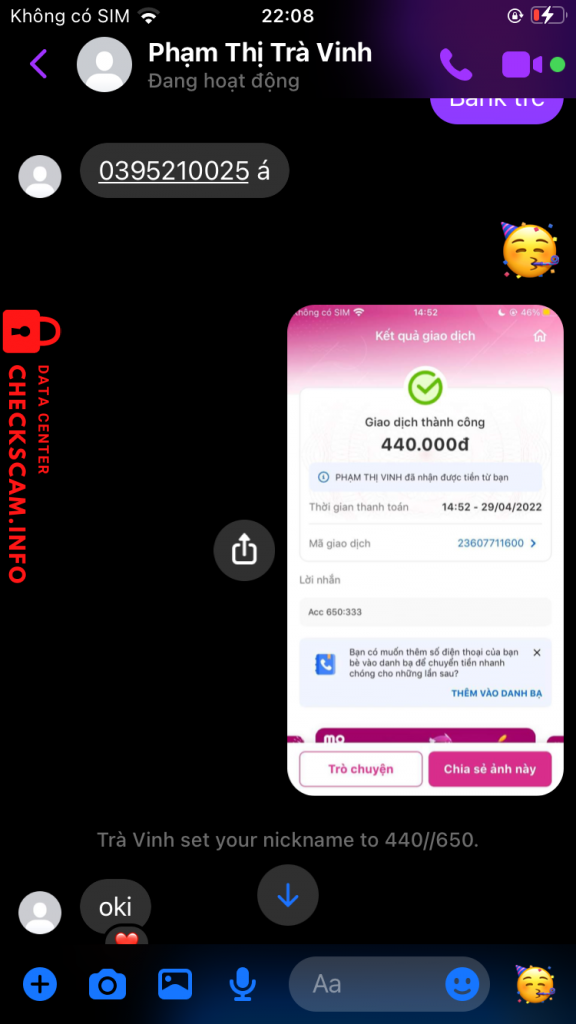 Bằng chứng chống lại Phạm Thị Vinh