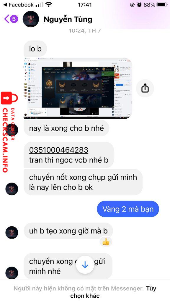 Bằng chứng chống lại TRAN THI NGOC