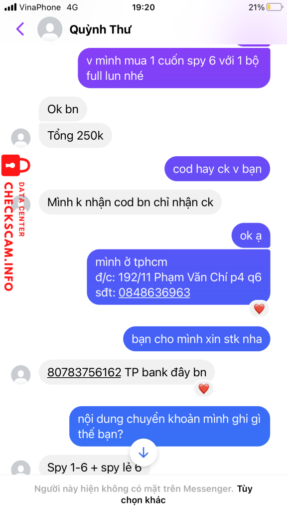 Bằng chứng chống lại Nguyen Thi Hoa