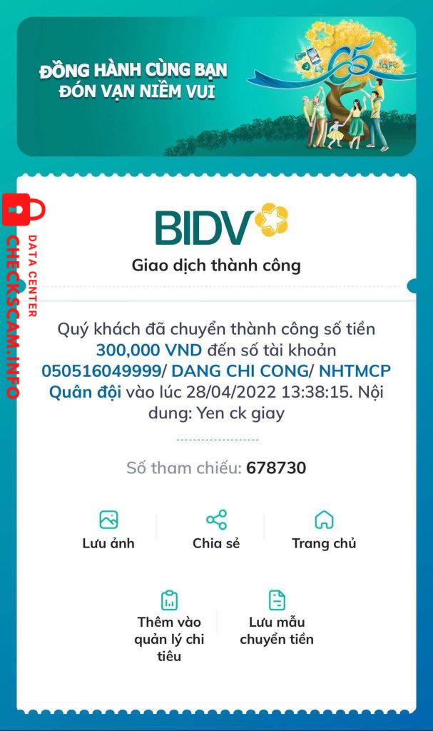 Bằng chứng chống lại DANG CHI CONG