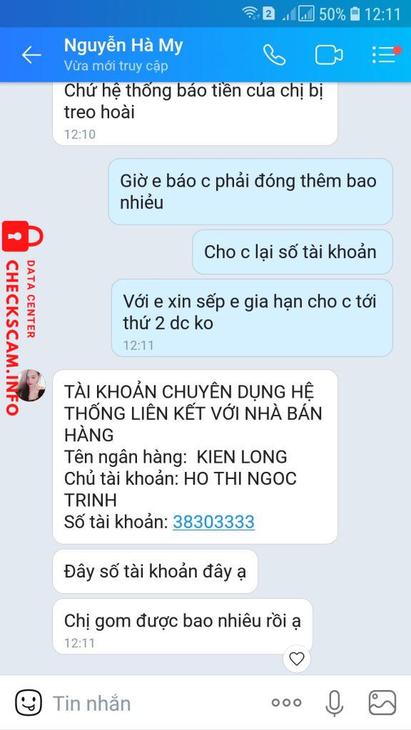 Bằng chứng chống lại HO THI NGOC TRINH