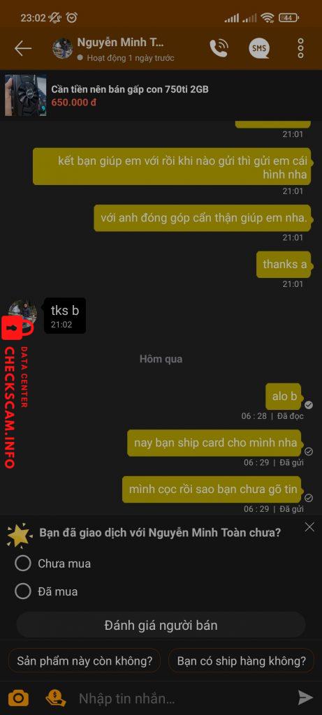 Bằng chứng chống lại Nguyễn Minh Toàn