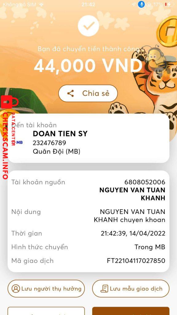 Bằng chứng chống lại Nguyen thanh nam