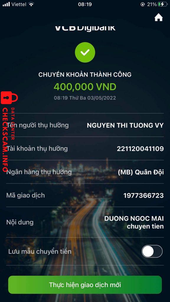 Bằng chứng chống lại NGUYEN THI TUONG VY