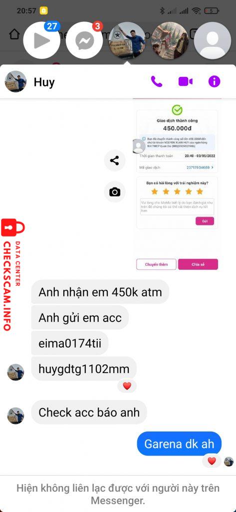 Bằng chứng chống lại NGUYEN XUAN HUY