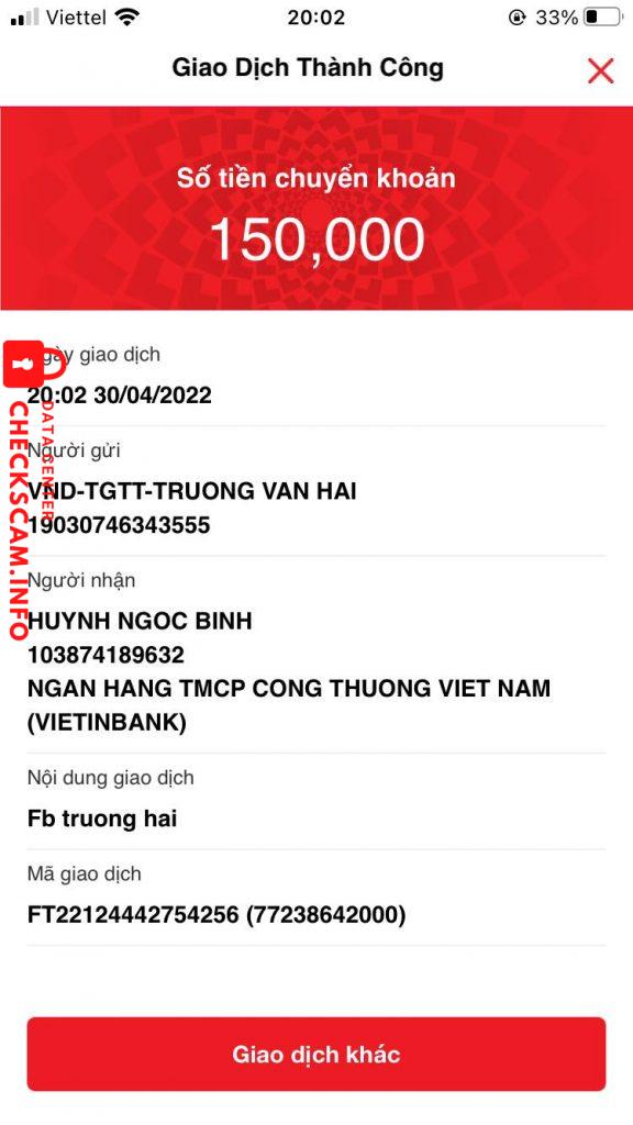 Bằng chứng chống lại Huynh Ngoc Binh