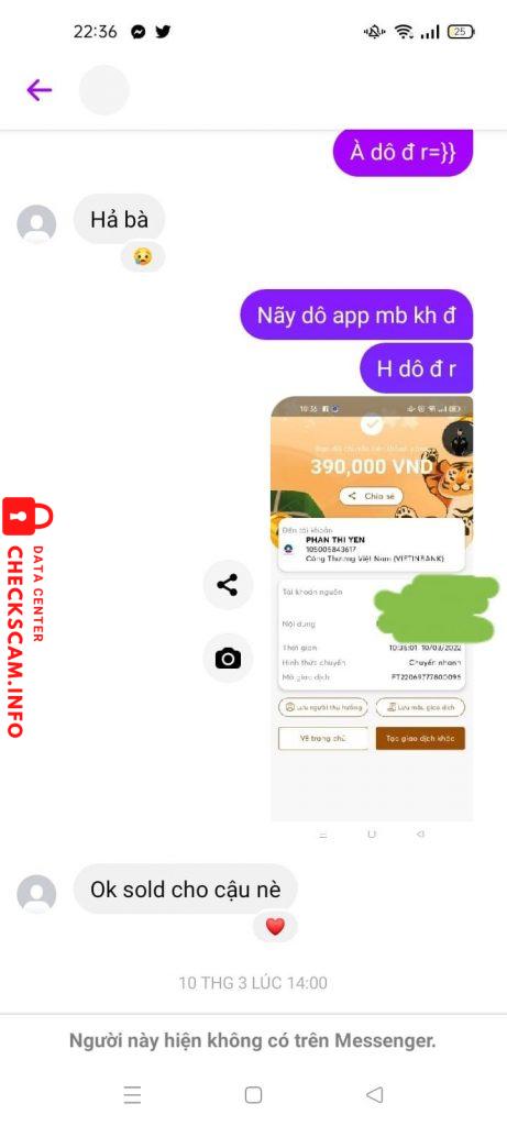 Bằng chứng chống lại PHAN THI YEN