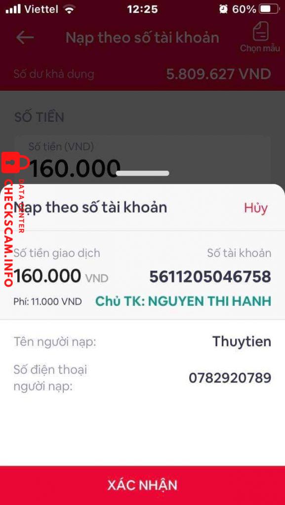 Bằng chứng chống lại Nguyễn thị hạnh