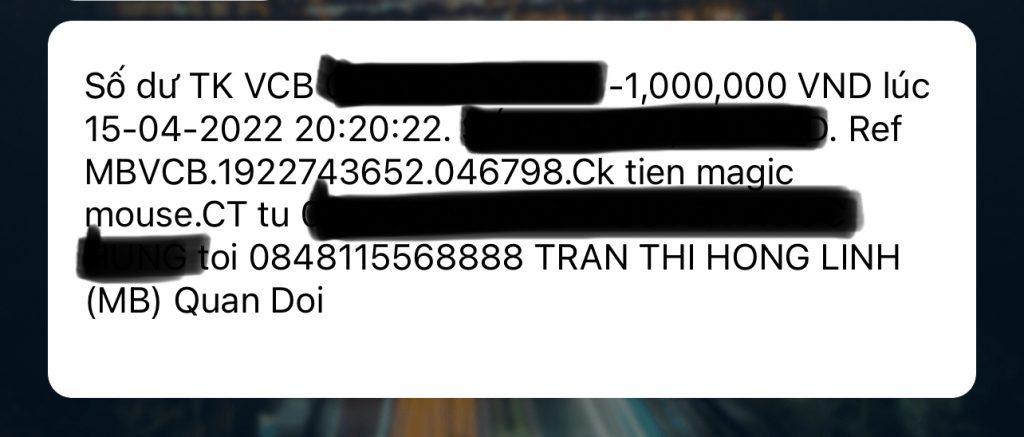 Bằng chứng chống lại Tran Thi Hong Linh