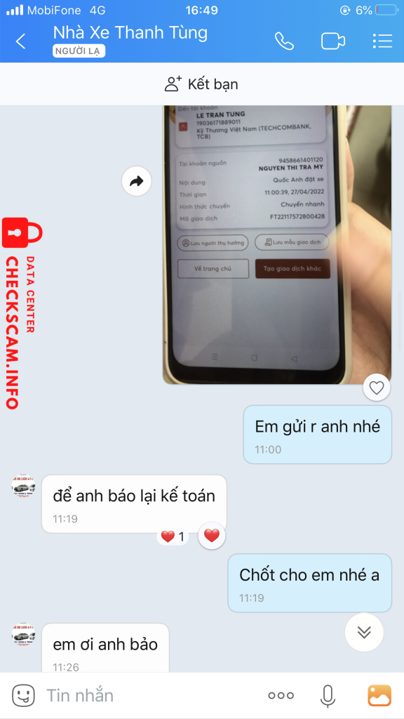 Bằng chứng chống lại Lê Trần Tùng