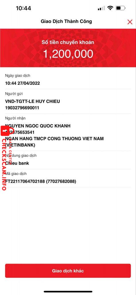 Bằng chứng chống lại Quốc Khánh