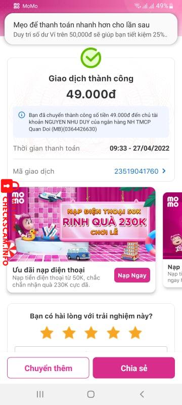 Bằng chứng chống lại Nguyen Nhu Duy