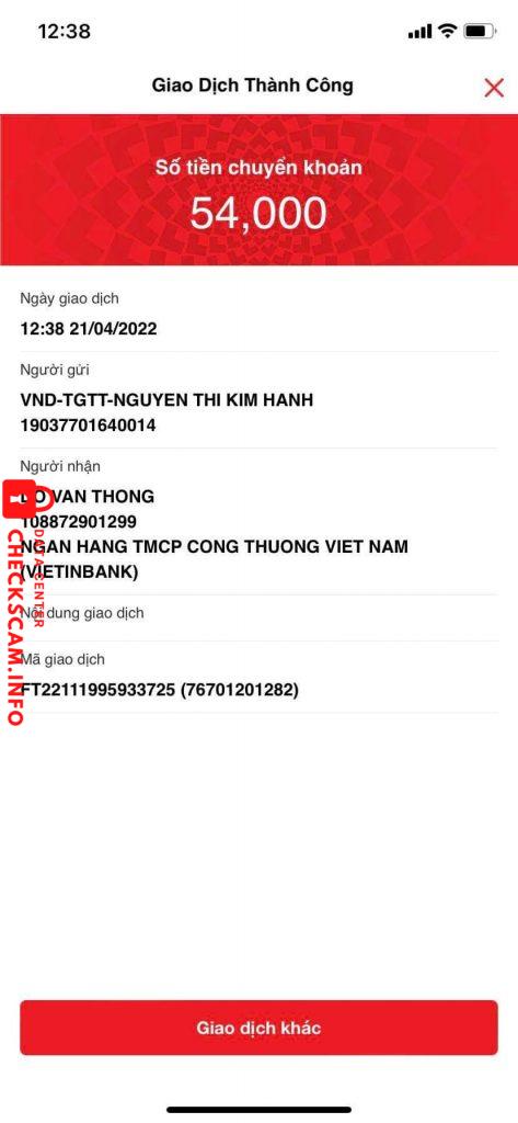 Bằng chứng chống lại do van thong