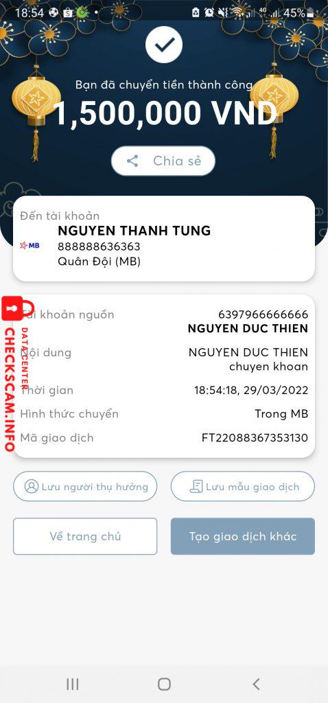 Bằng chứng chống lại Nguyen Thanh Tùng