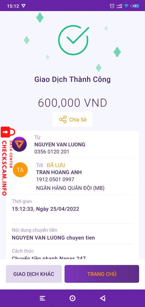 Bằng chứng chống lại Trần Hoàng Anh