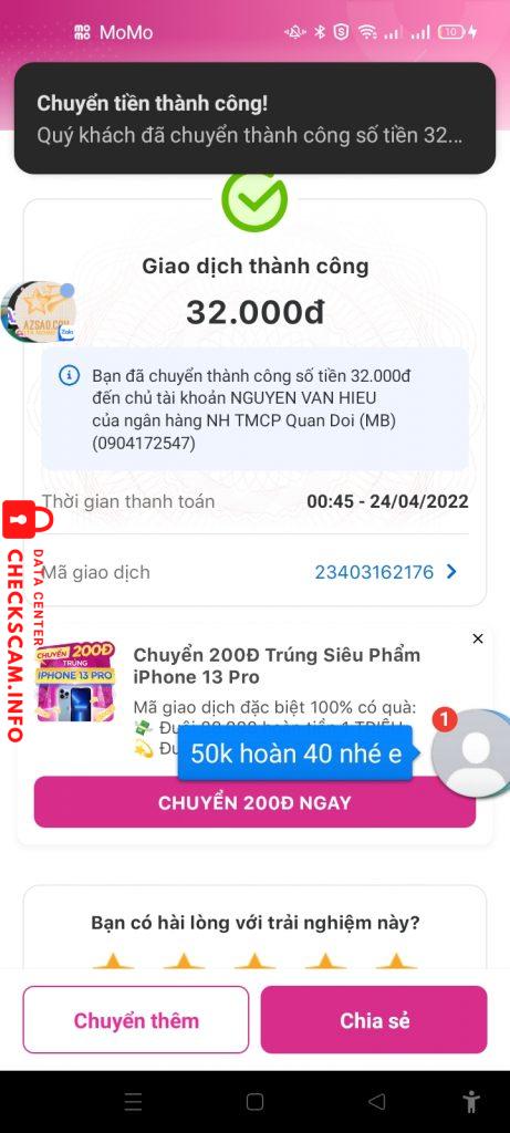 Bằng chứng chống lại Nguyen Van Hieu