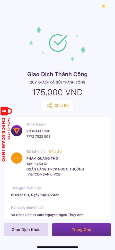 Bằng chứng chống lại Pham Quang Tho