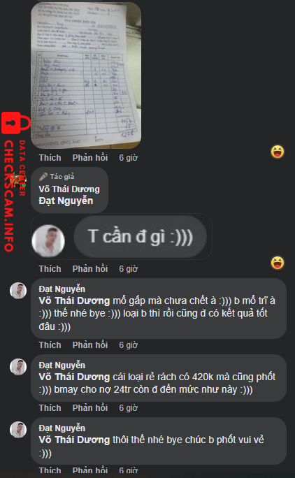 Bằng chứng chống lại Nguyen Huu Dat