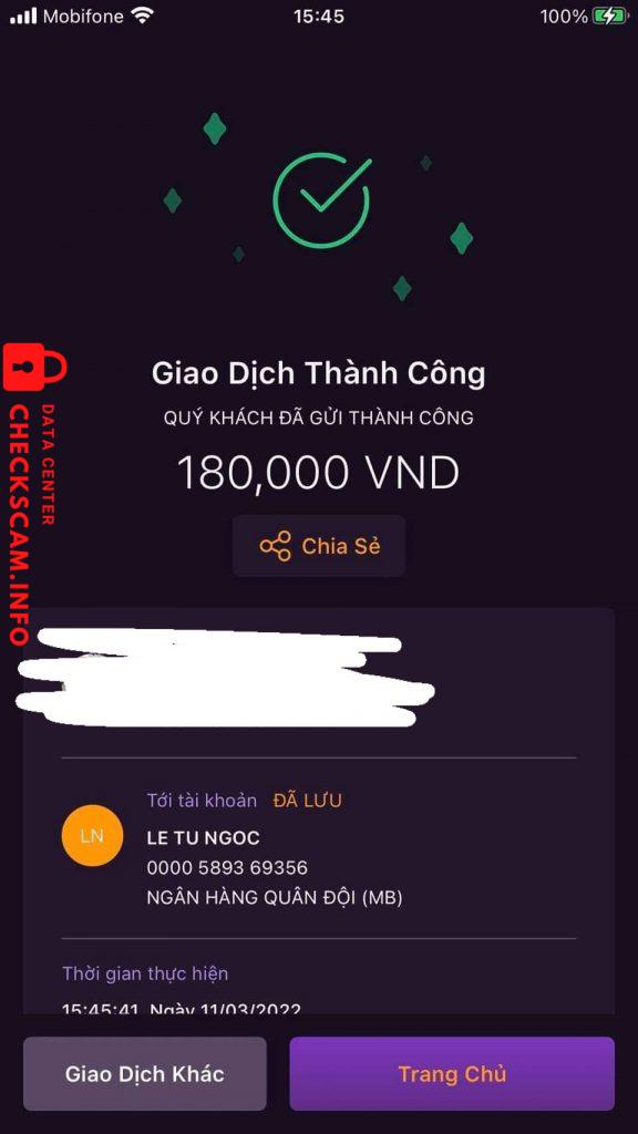 Bằng chứng chống lại LE TU NGOC