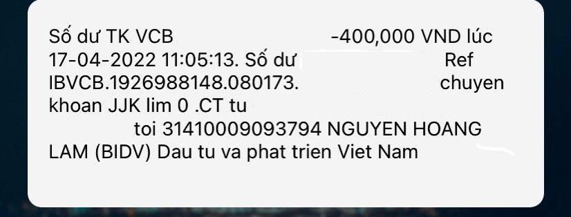 Bằng chứng chống lại Nguyen Hoang Lam