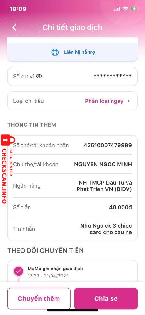 Bằng chứng chống lại NGUYEN NGOC MINH