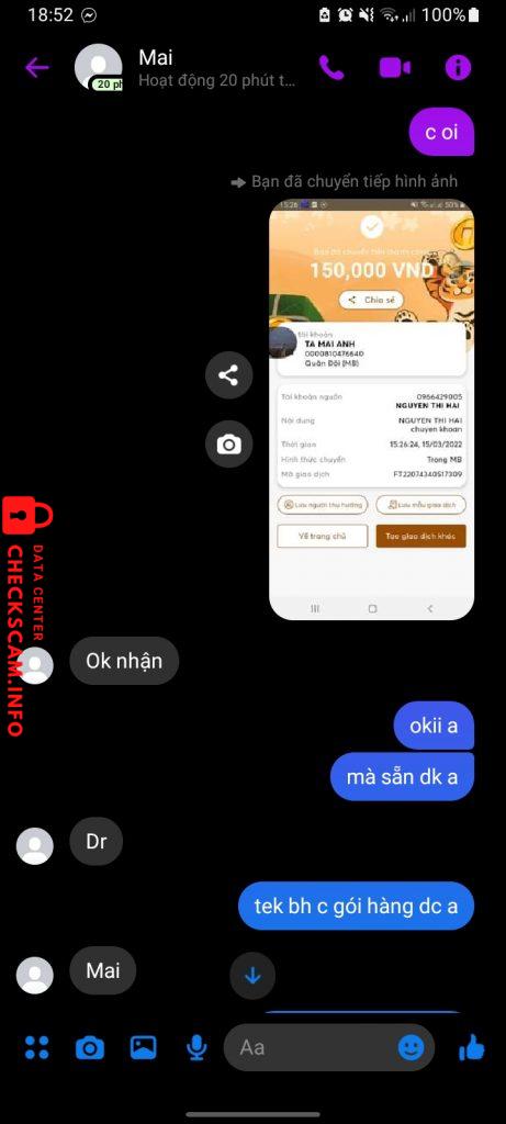 Bằng chứng chống lại Tạ Mai Anh