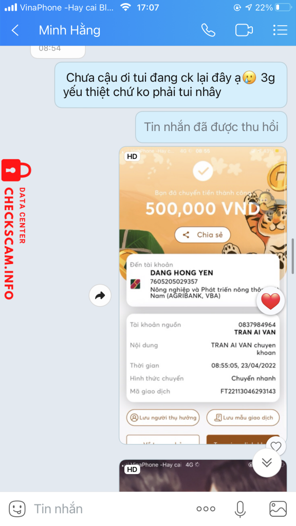 Bằng chứng chống lại Dang hong yen