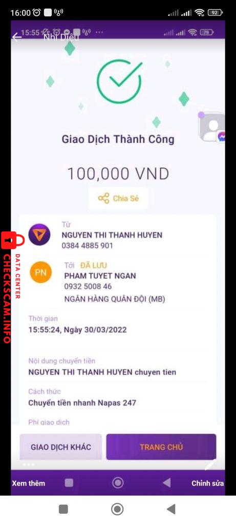Bằng chứng chống lại PHAM TUYET NGAN