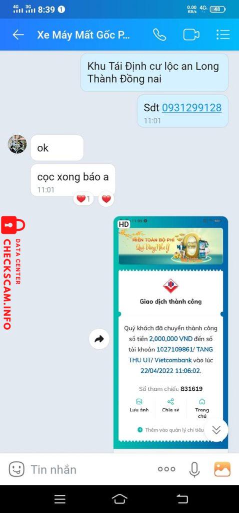 Bằng chứng chống lại TANG THU UT