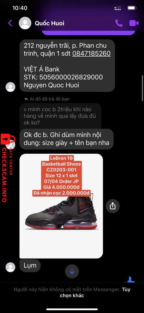 Bằng chứng chống lại Nguyễn Quốc Huoi