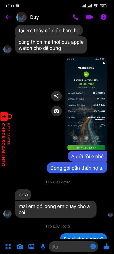 Bằng chứng chống lại DO MINH SON