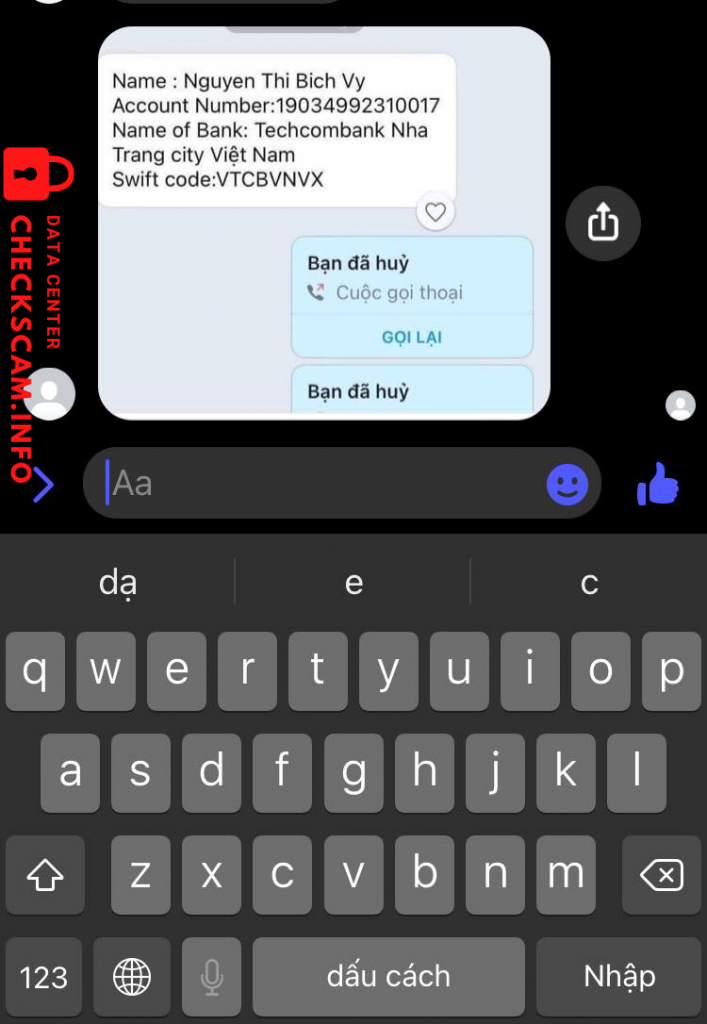 Bằng chứng chống lại Nguyen Thi Bich Vy