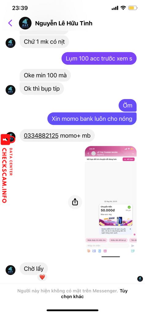 Bằng chứng chống lại Nguyễn Lê Hữu Tình