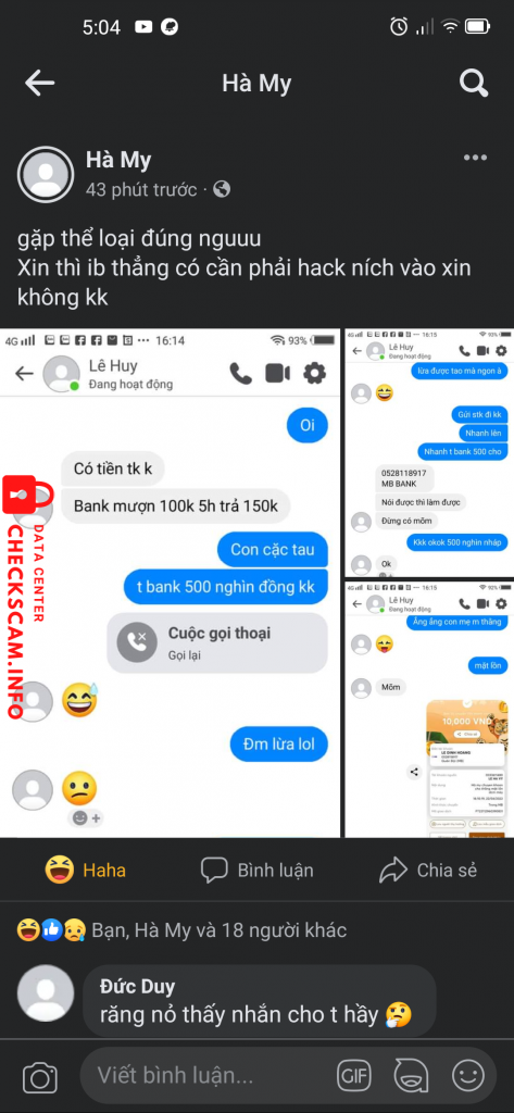 Bằng chứng chống lại LE DINH HOANG