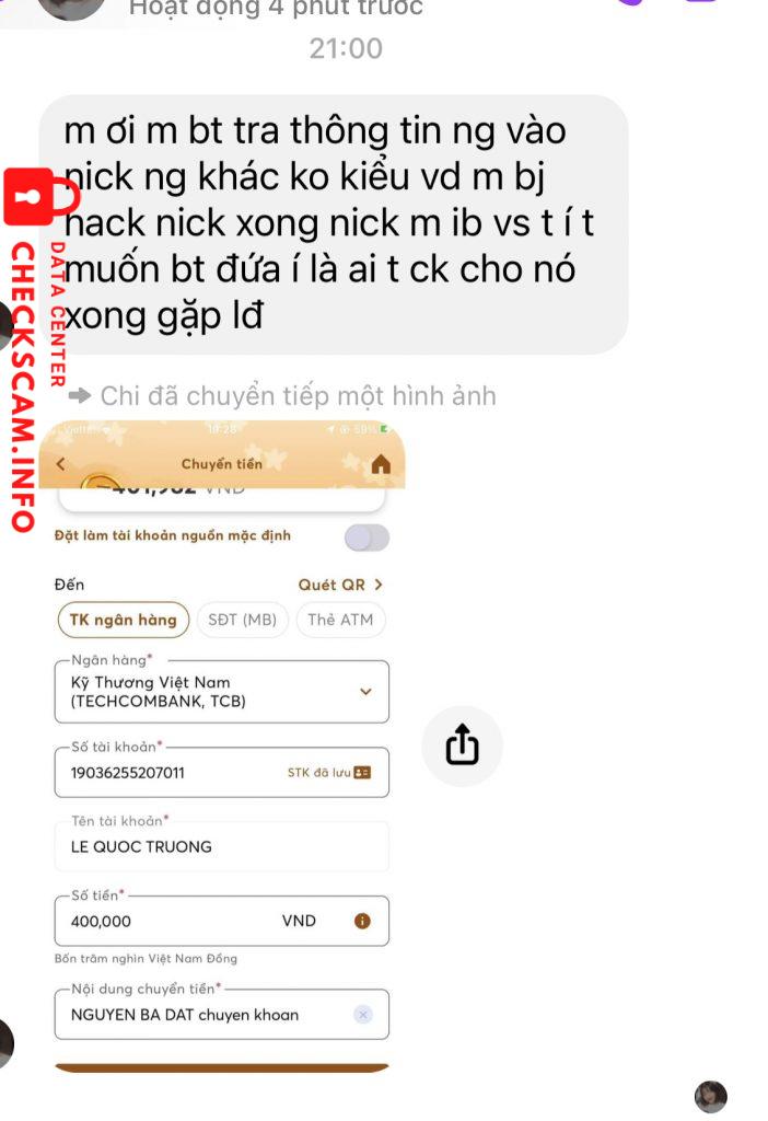 Preuves contre LE QUOC TRUONG