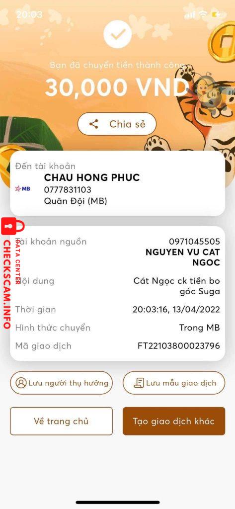 Preuves contre CHAU HONG PHUC