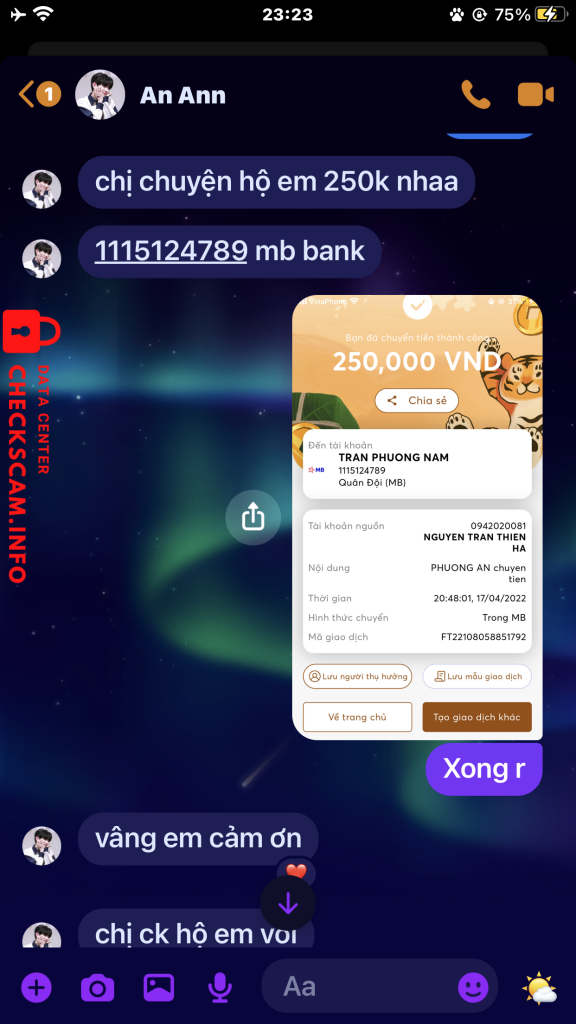 Preuves contre TRAN PHUONG NAM