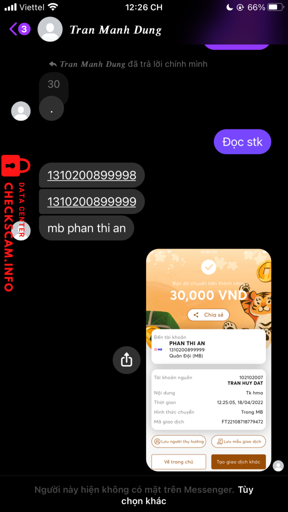 Preuves contre Trần Mạnh Dũng
