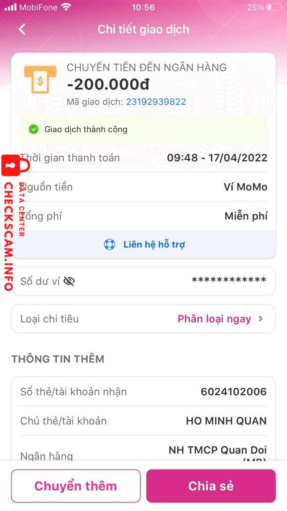 Preuves contre HO MINH QUAN