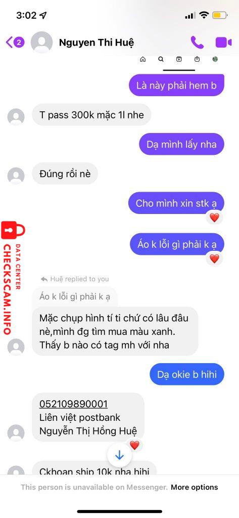 Preuves contre Nguyễn Thị Hồng Huệ